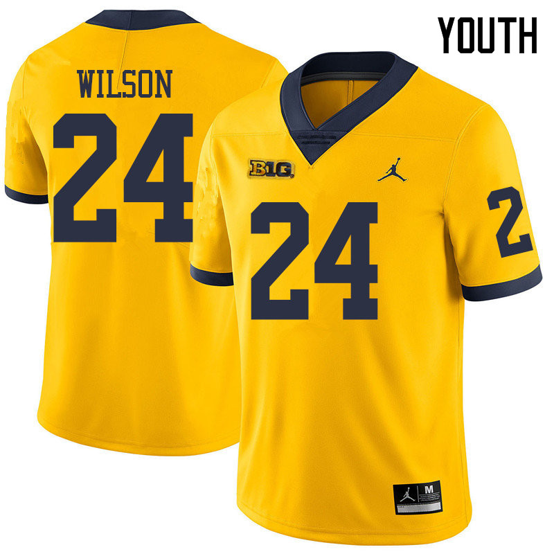 Jordan Brand Youth #24 Tru Wilson Michigan Wolverines College Football Jerseys Sale-Yellow